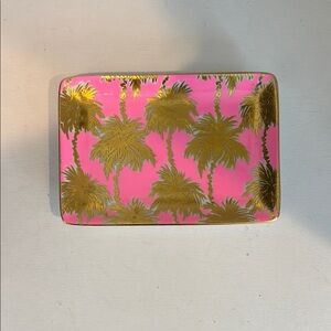 Lilly Pulitzer Pink and Gold Palm Tray